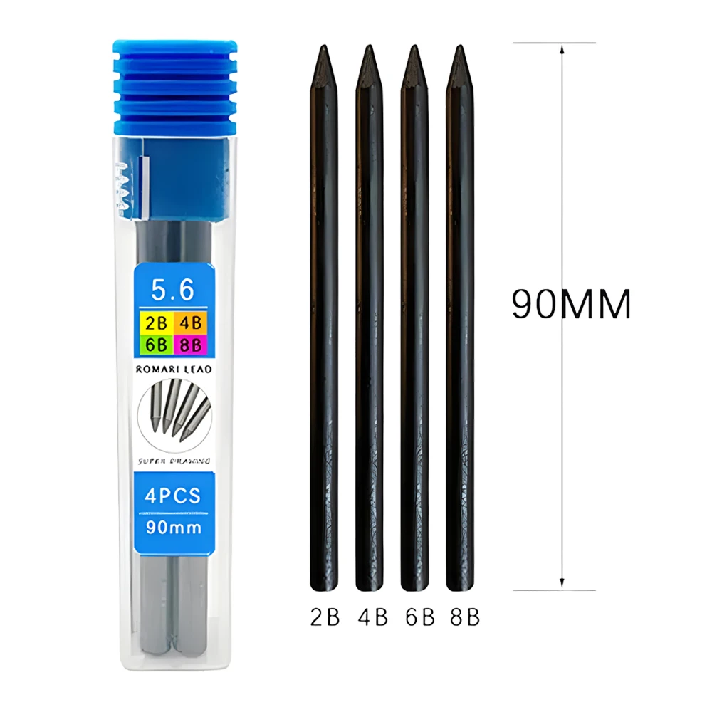 4.0mm 5.6mm Wooden Art Drawing Pencil 2b 4b 6b 8b Lead Students...