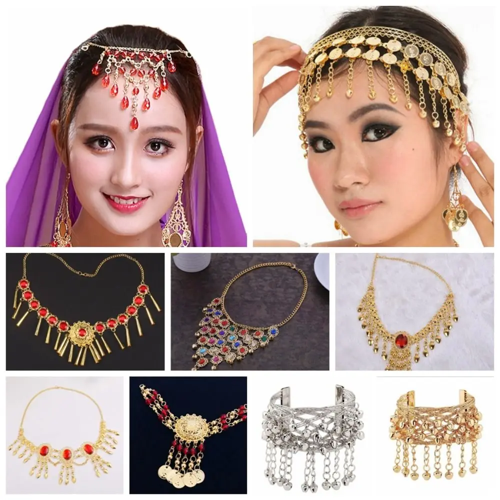 

Sequins Diamond Sequin Jewelry Temperament Bead Head Accessories Belly Dance Costumes Necklace Bracelet Diamond Hairband Women