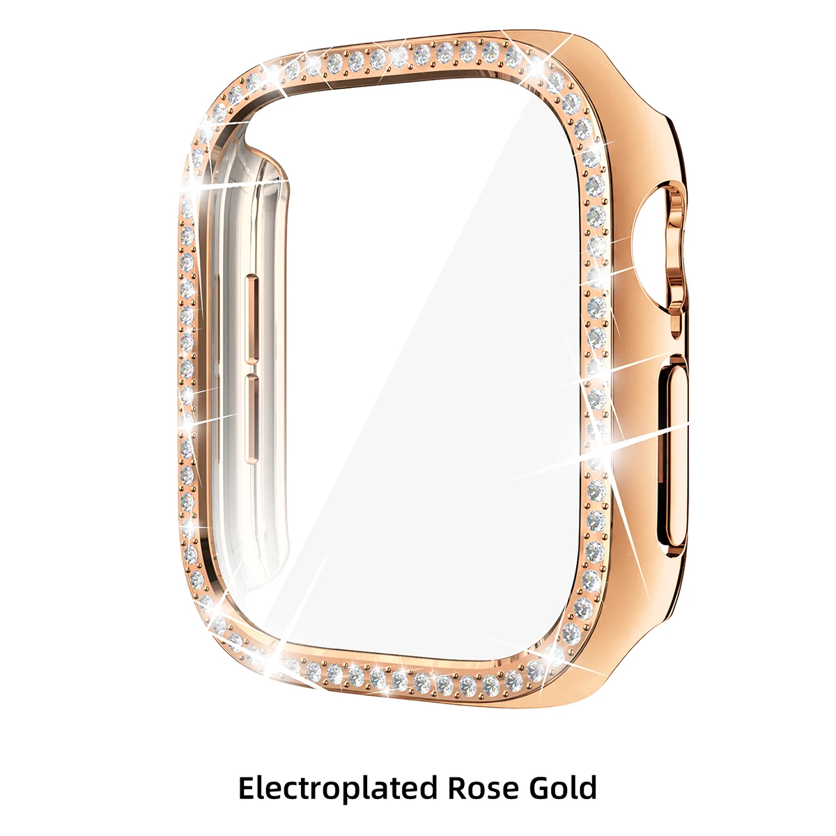 Glamorous Diamond-Embellished Glass Case with Screen Protector