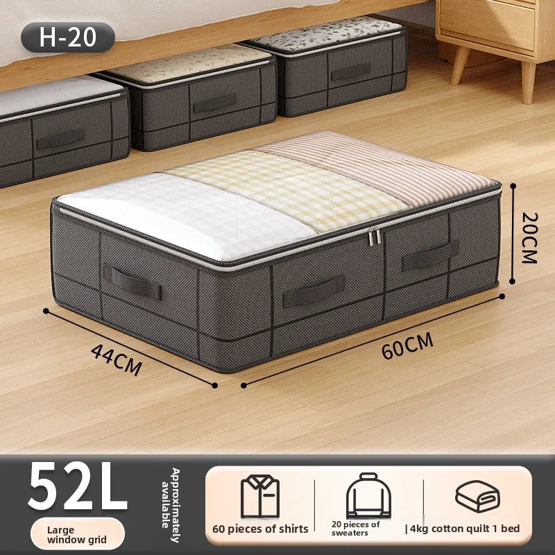 Scatole Portaoggetti Sotto Il Letto Grigie - Confezione Da 2 - 84x40x15 Cm - Pieghevoli E Resistenti All'Acqua