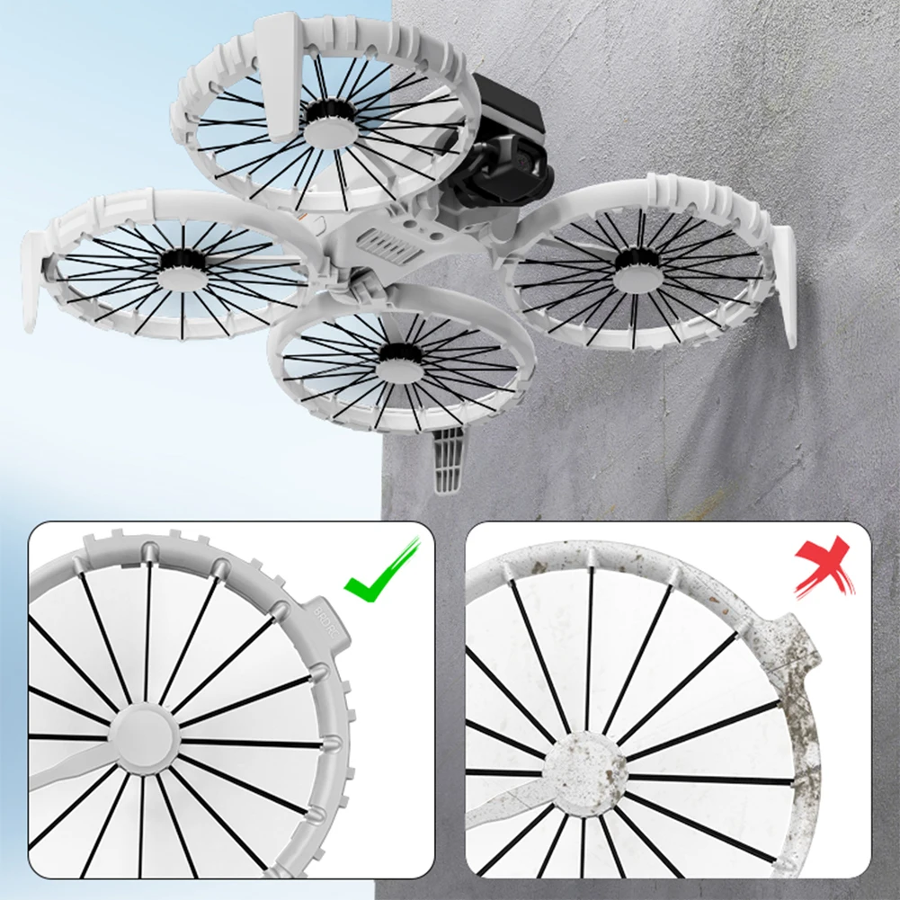 Lot de 4 protections d'hélices TPU pour drone Flip, présentées en rangée, légères et colorées.