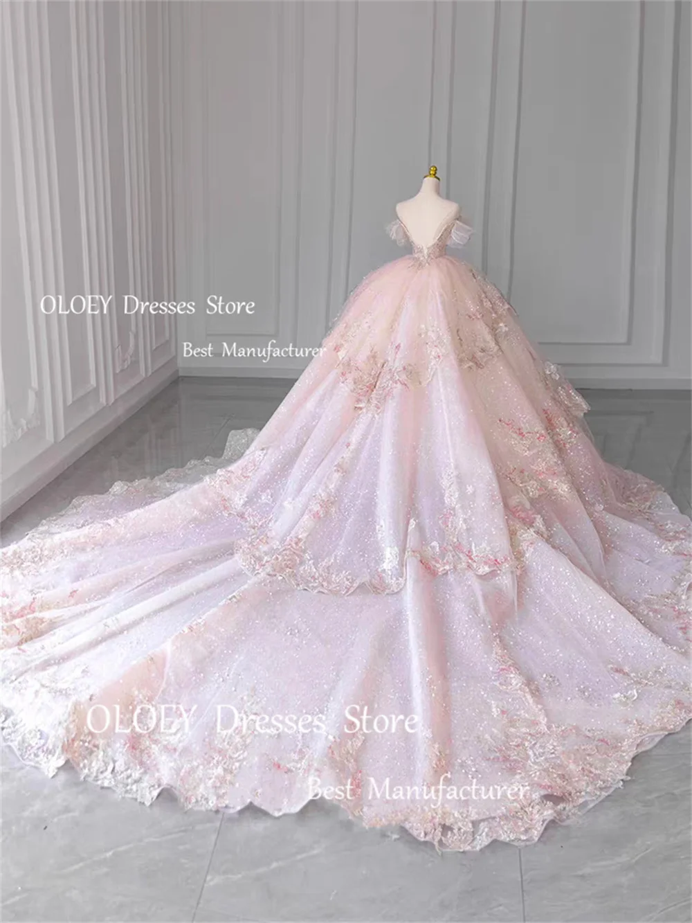 Quinceanera Dresses Wedding Gown Beading Pearls Party Gown Off Shoulder Ball