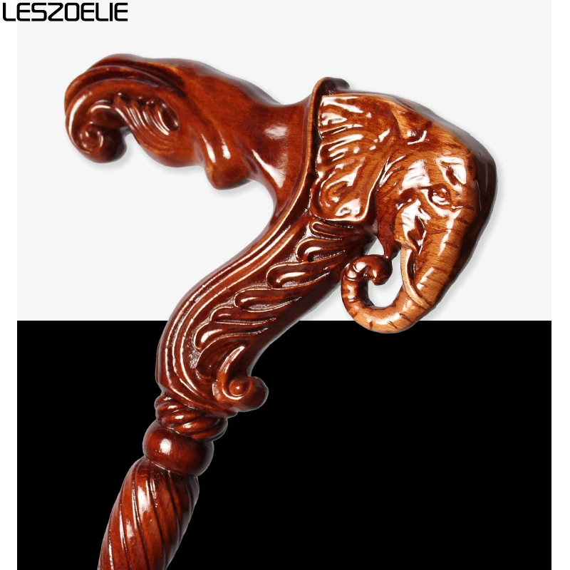 95cm Elephant Handle German Beech Luxury Wooden Walking Stick Men Detachable Walking Canes Women Elegant Sticks trekking poles