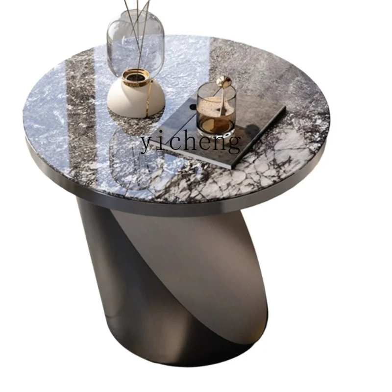 

XL Simple Personality round Tea Table Combination Creative Stone Plate Side Table