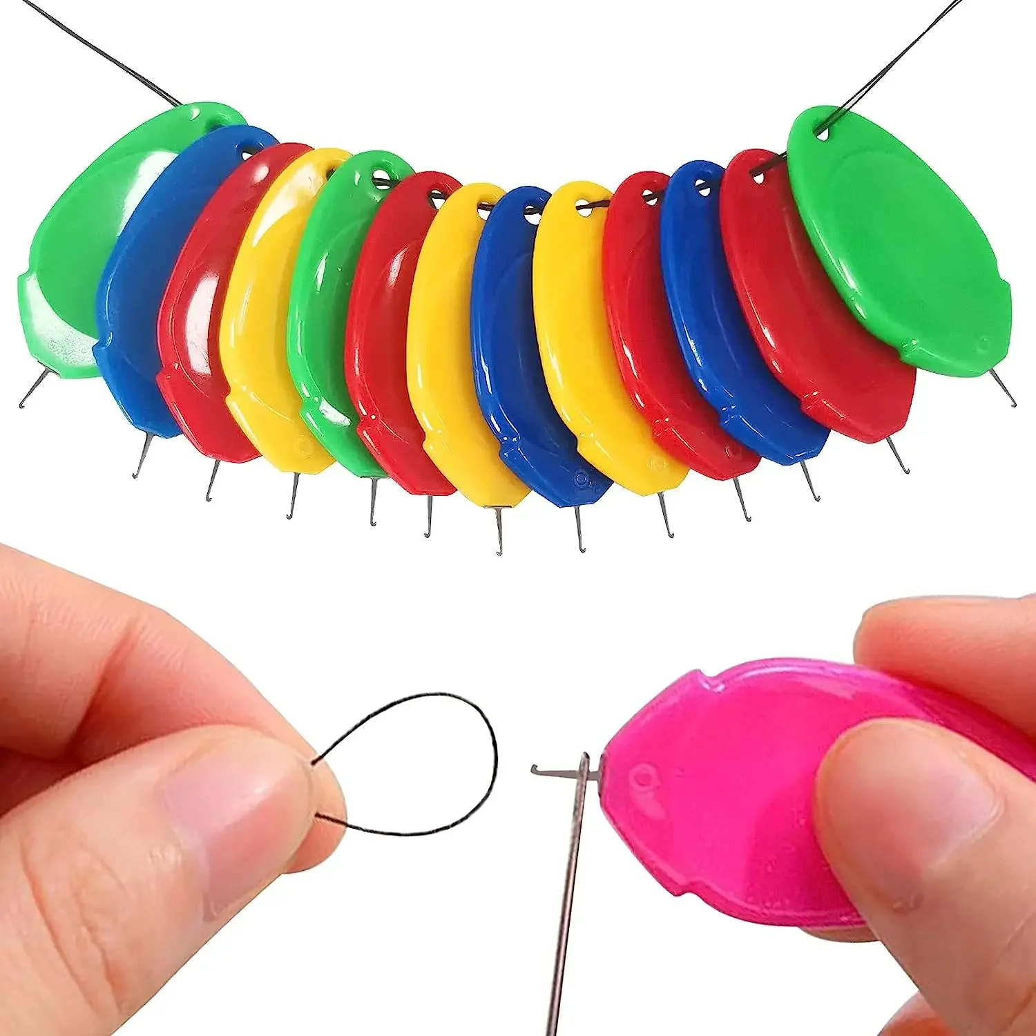 Needle Threader 6Pcs Stitch Insertion Tool for Sewing Machine Plastic Wire Loop for Needles Needleswork Threader Sewing Gadgets
