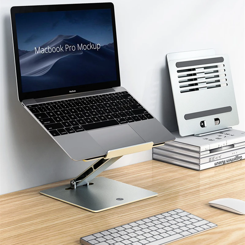 Suporte do Portátil Riser Altura Ajustável de Alumínio Dobrável Tablet Suporte Desktop Notebook Resfriamento Titular para Macbook 1117 Polegada - Imagem 2