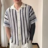 Polo Shirt Style Men's Knitted Short Sleeve Hollow out Business T-Shirt Thin Summer Casual Wear from Mainland China