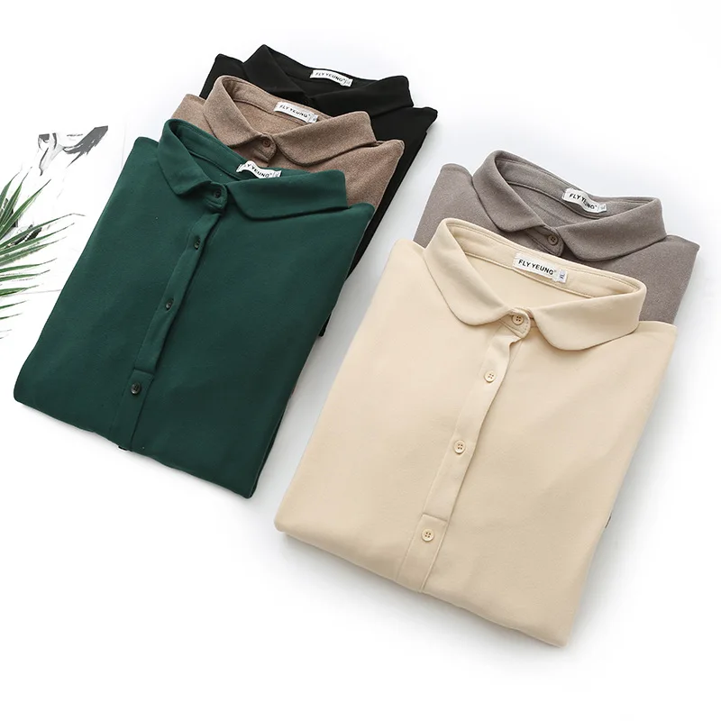 Basic Thermal Lapel Shirt for Women Casual Clothing Pullover Blouses Comfort and Warmth Tops Plus Size Autumn and Winter F5 9078