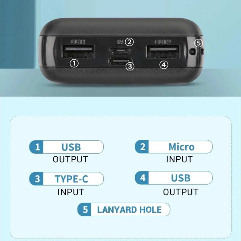파워뱅크 10000mAh/5V3A 휴대용 충전기 모바일폰 외장 배터리 고속 충전 온열 벨트 USB