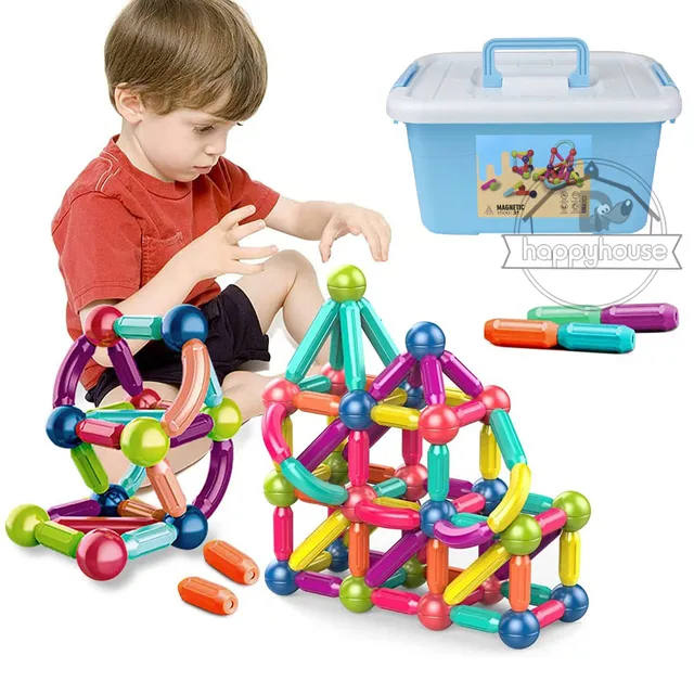Magnetic Constructor Blocks Set Toys for Kids Magnet Stick Rod Building Blocks Montessori Educational Toys For Children Boy Girl 1