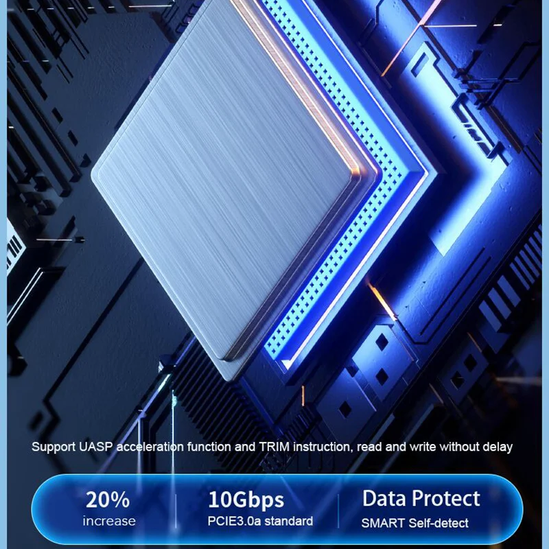 Usb c Hub Leitor de Cartão sd tf com Gabinete Ssd Nvme M.2 10gbps Pci-e Sata M.2 Protocolo Duplo Case Ssd Hdd para 2230 2242 2260 2280 - Imagem 3