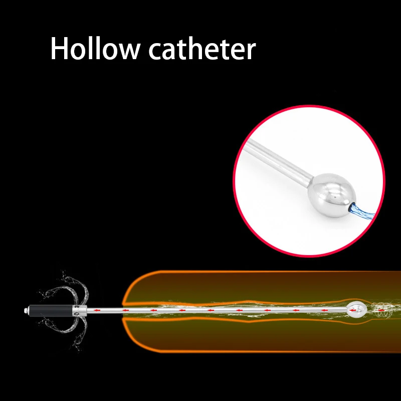 Silicone Urethral Dilator Urethral Dilator Electro Shock Urethral Catheter Hollow Metal Penis Dilator Urethra Plug Electrical Stimulation SM Accessory Sex Toys for Men