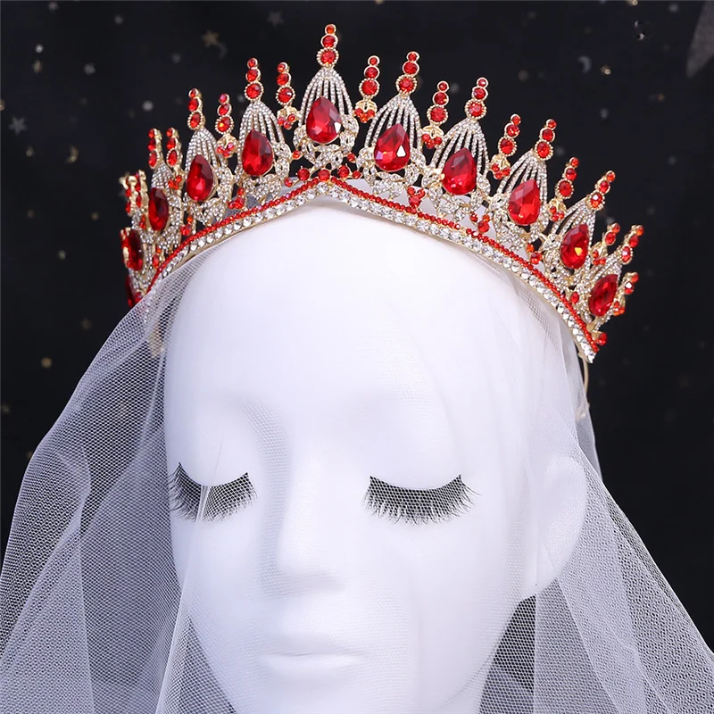 Lila Kristall Kreis Braut Diadem Royal Queen Runde Tiaras Braut