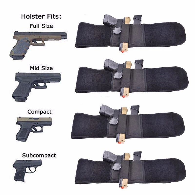 Nylon Right Hand Concealed Carry Belly Band Gun Holster