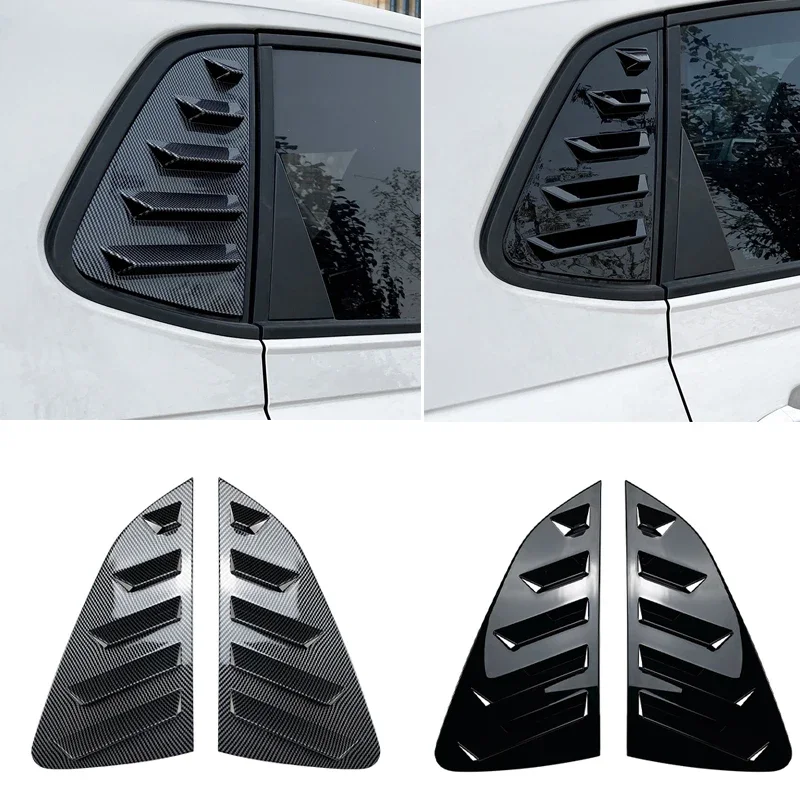 

Car Rear Window Shutter Cover Trim Window Louver Side Vent Shutter Auto Panel Gloss Black For Volkswagen VW Polo MK6 2018+