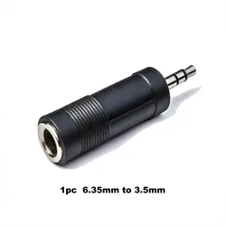 Stereo Headphone and Microphone Audio Adapter Converter (6.35mm to 3.5mm)