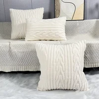Boho Soft and Cozy Plush Faux Wool Velvet 30x50/45x45CM Cream White Throw Pillow Cover for Bedroom and Living Room Decor Cushion 1