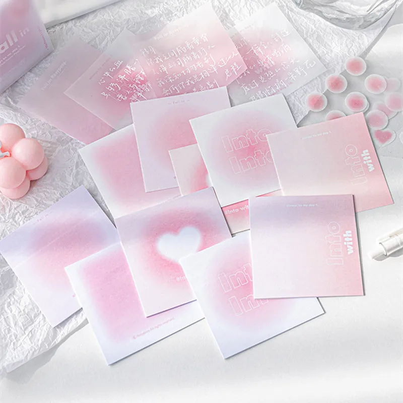 

112 Sheet/set Lovely Memo Pad Simplicity Gradient Pink Color Series Stationery Sticky Note DIY Scrapbooking Notepad Memo Pad