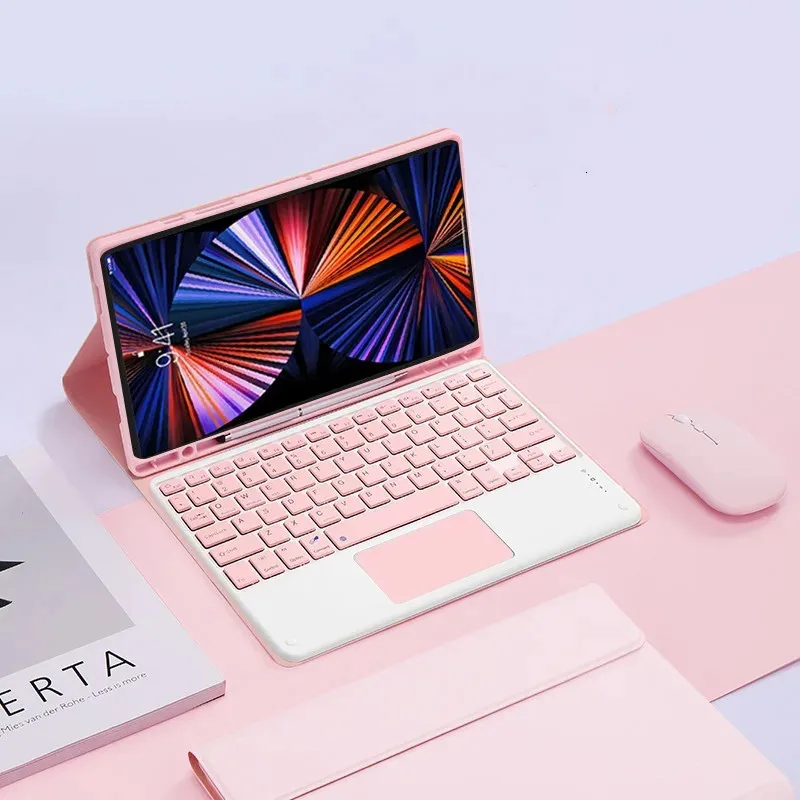 Capa de Teclado com Função Touchpad Capa para Samsung Galaxy Tab s6 Lite 10.4 a7 10.4 a8 10 2023 s7 s8 a9 Plus