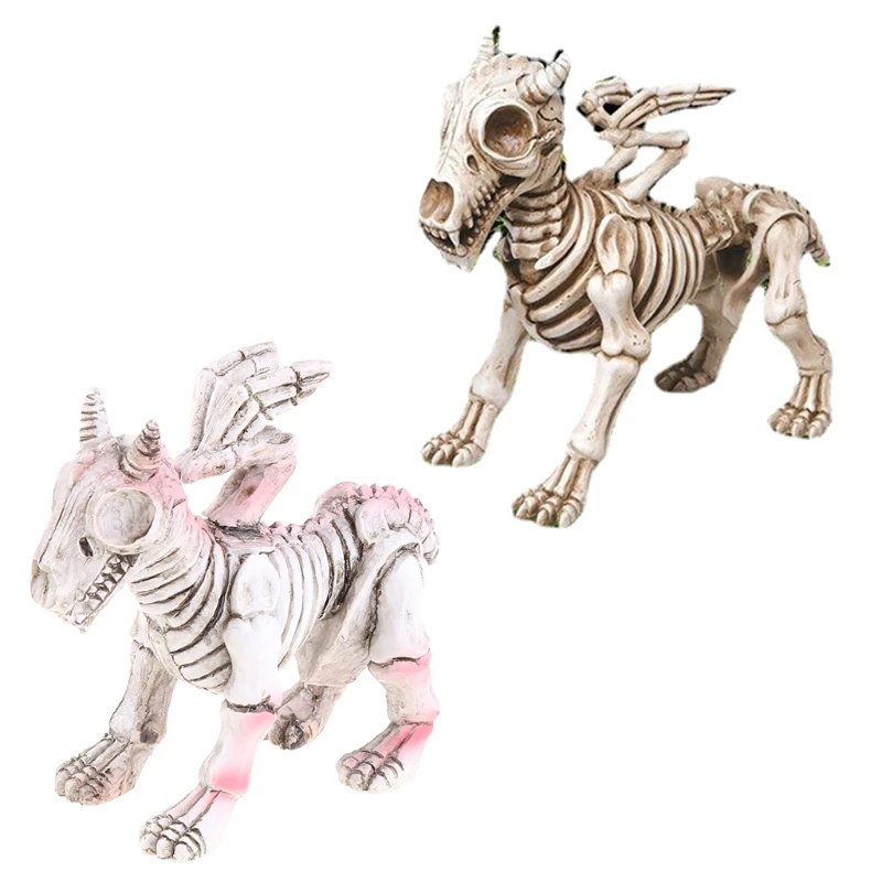 

Украшения на Хэллоуин, скелет гнома, садовая статуя, собака, череп, кости, фигурки ужасов для уличного двора, домашний декор