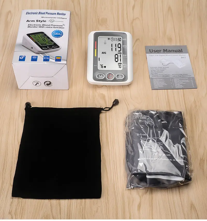 Health Care Digital LCD arm tensiometers Blood Pressure Monitor Heart rate Meter Large Cuff Sphygmomanometer Portable Tonometer