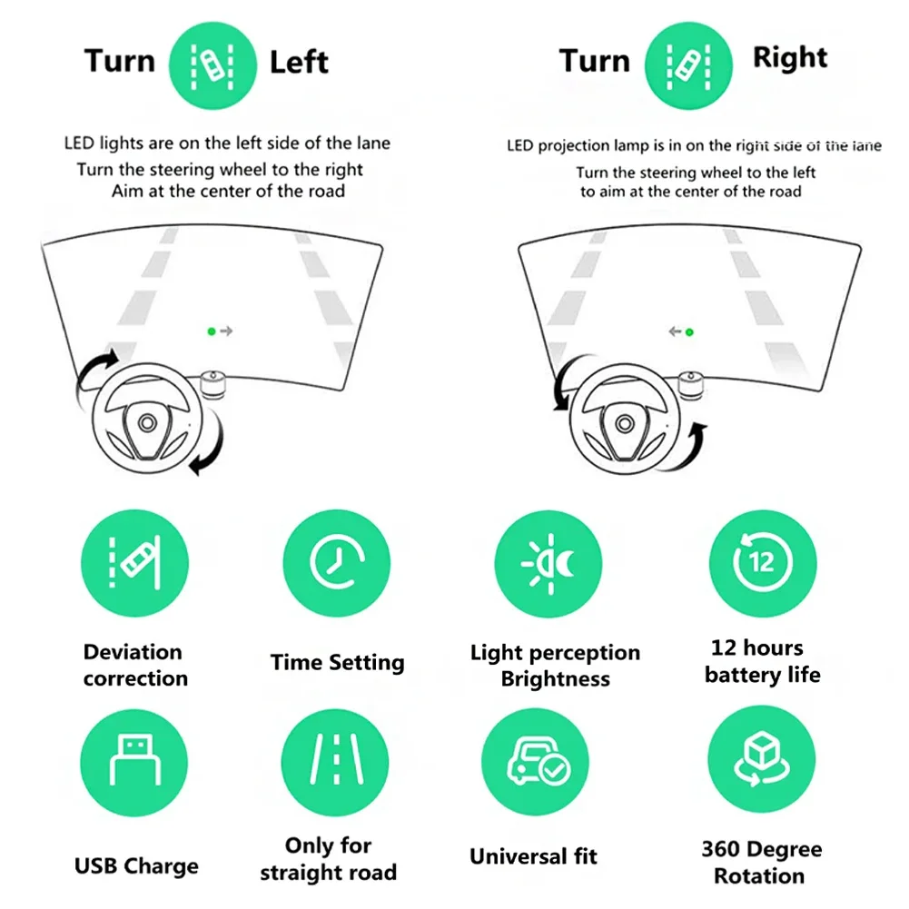 Car Lane Departure Warning Assist System LED Projection Light Anti-collision Car Safety Driving Universal for Cars SUV Truck car safety system