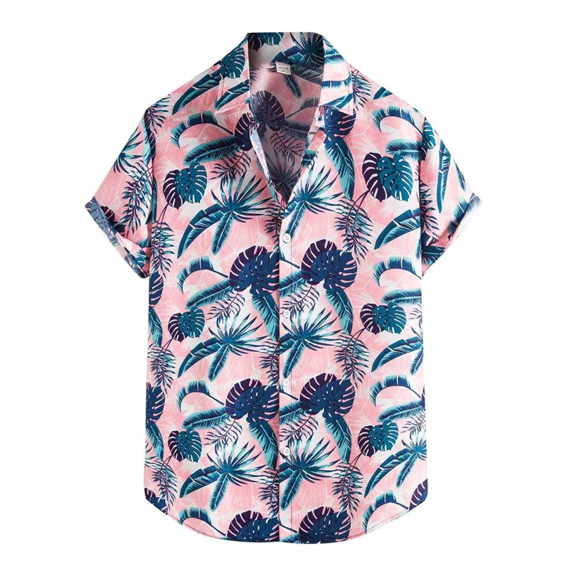 

Fashion 3d Printed Palm Tree Pineapple Hawaiian Shirt For Men Summer Casual Short Sleeves Blouse Tops Cool Street Button Shirts