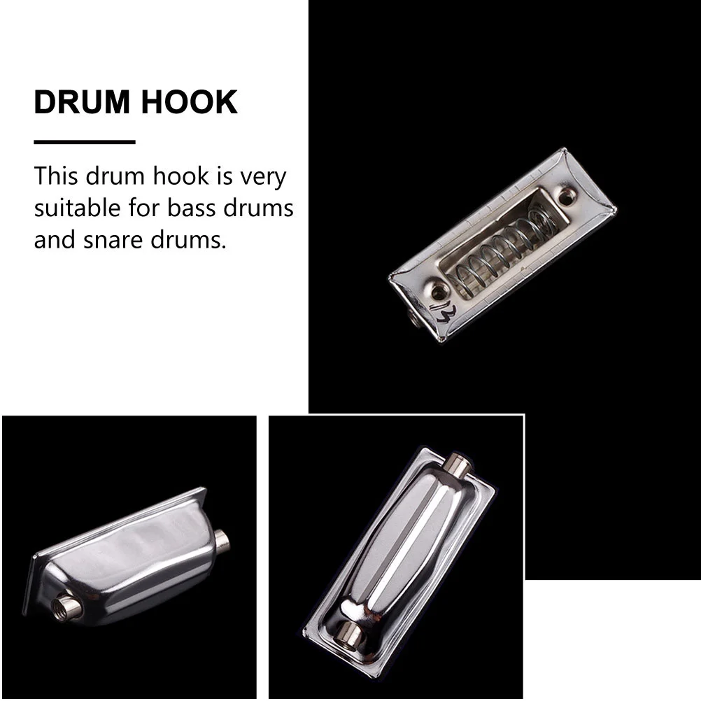 2 Drum Hook Snare Lugs Metal Double End Bass Drum Connector Strong WC27D Easy Install Replacement Parts