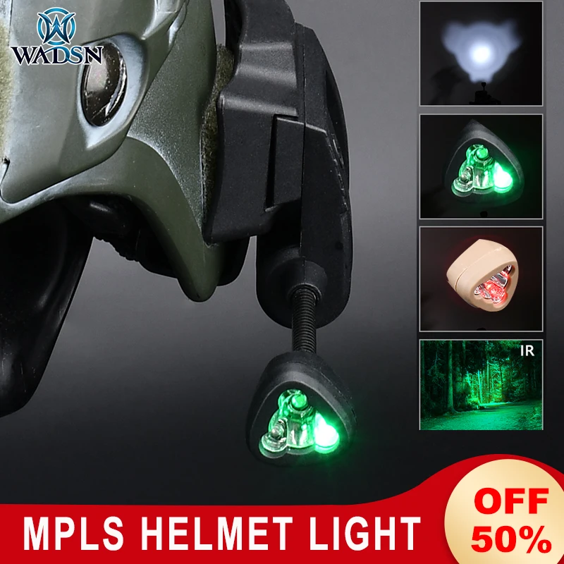 WadsnTacticalHelmetLightMplsFASTMilitaryHelmetLampGreenRedIR