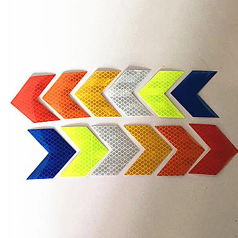 12PCS Big Car Night Warning Reflective Sticker Scratch Modified Electric Motorcycle Body Sticker GM Battery Motorcycle Helmet