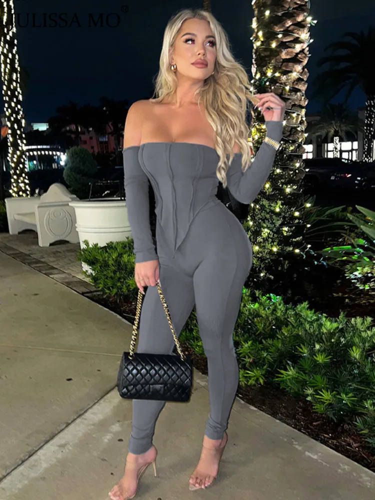 

JULISSA MO Autumn Fashion Two Piece Set Casual Long Sleeve Top And Pant Sets Tracksuit For Women Outfits Pants Matching Sets