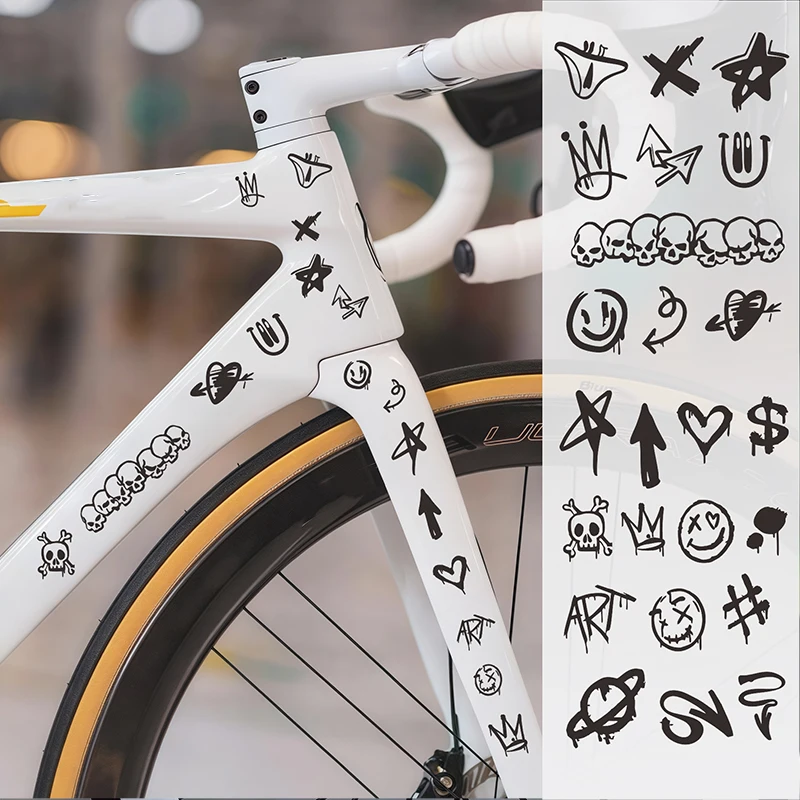 1pc Neue Fahrrad Aufkleber für Fahrrad Rahmen Oberrohr Graffiti DIY Reflektierende Wasserdichte Radfahren Aufkleber Rennräder Rahmen Aufkleber – Detail 9