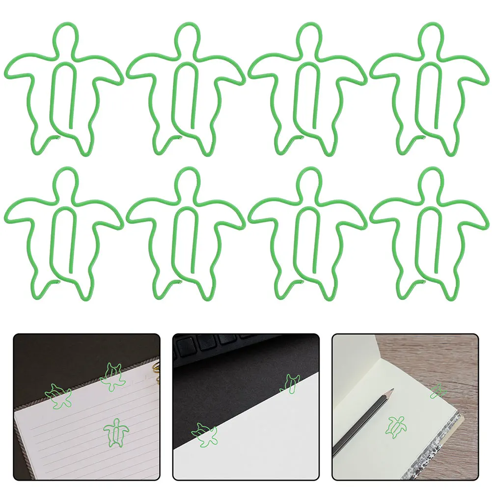 120pcs Sea Turtle Paperclips Decorative Metal Animal Shaped Paper Clamps Office School Desk for File Document Organizing