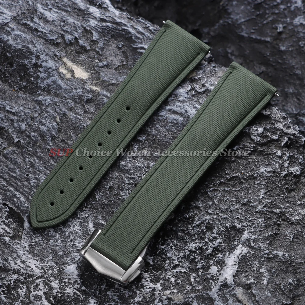 Universal Waterproof FKM Rubber Sport Watch Strap, Quick Release