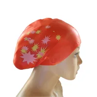 Large Size Long Hair Swimming Cap Fashionable Elastic Star Pattern Swim Gear Waterproof Silica Gel Silicone Swimming Cap Lady 1