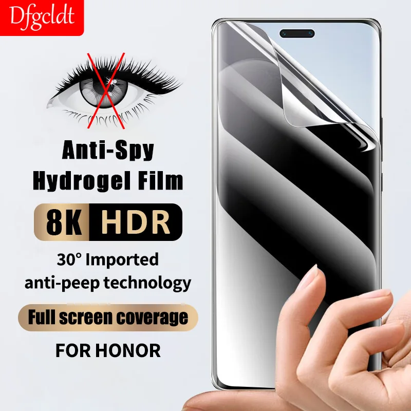 

30° Anti-Spy Hydrogel Film For Honor Magic 6 5 4 Ultimate Full Curved Screen Protectors For Honor X9b X9a X40 X50 Pro Not Glass