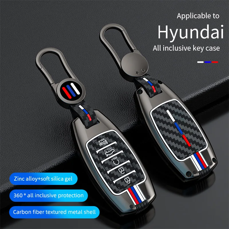 Zinc Alloy Car Key Case For Hyundai Palisade Grandeur Azera Elantra GT
