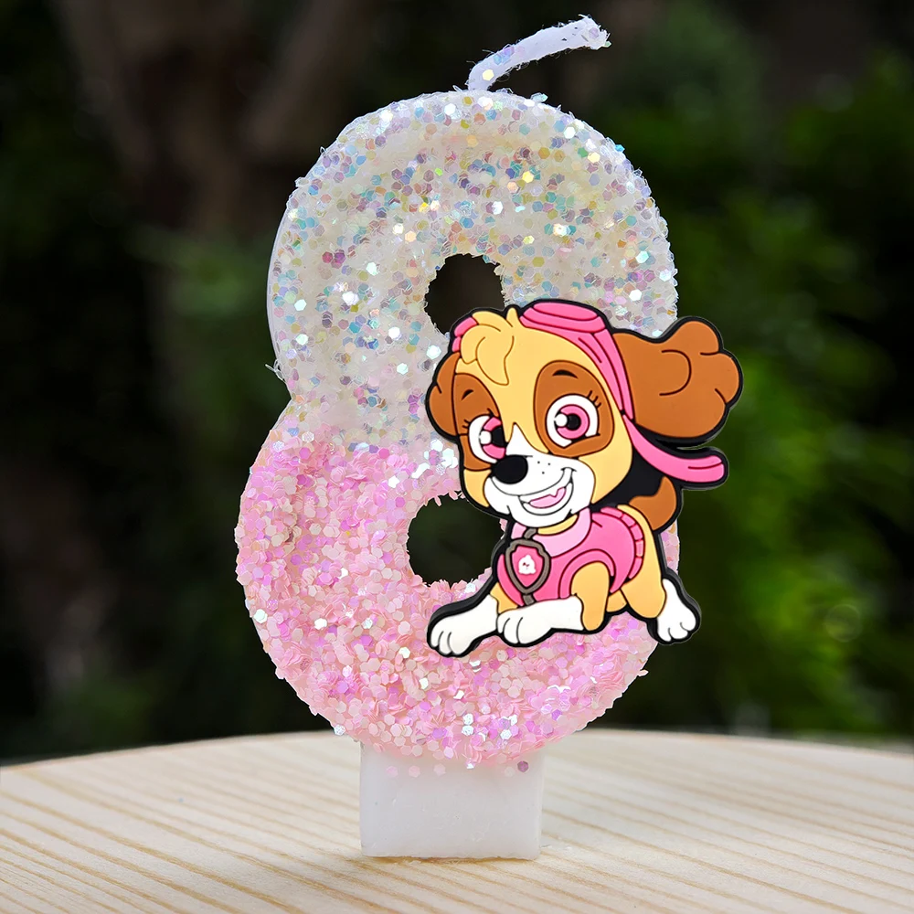 Niedliche PAW Patrol Kerze Nummer 0-9 Fußball-Kerze Kuchendekoration Geburtstagsparty für Kinder Babyparty Deko Geschenk – Detail 18
