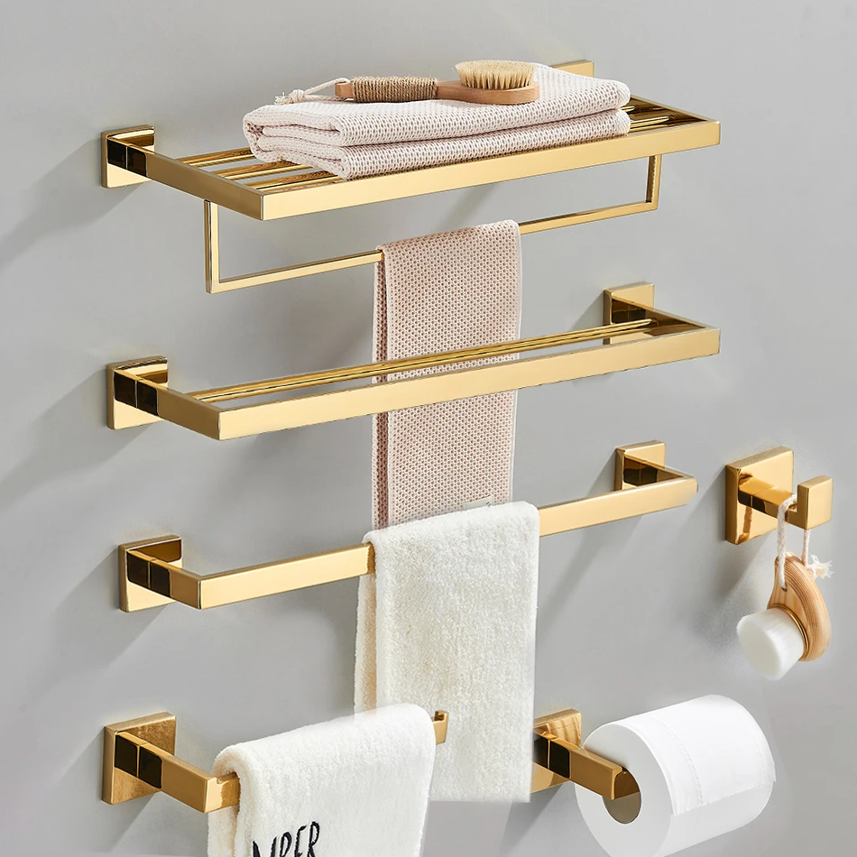 

Rail Bar Bathrobe Hardware Rack Holder Paper Bathroom Shelf Accessories Towel Gold Tissue Bar Hook Bathroom