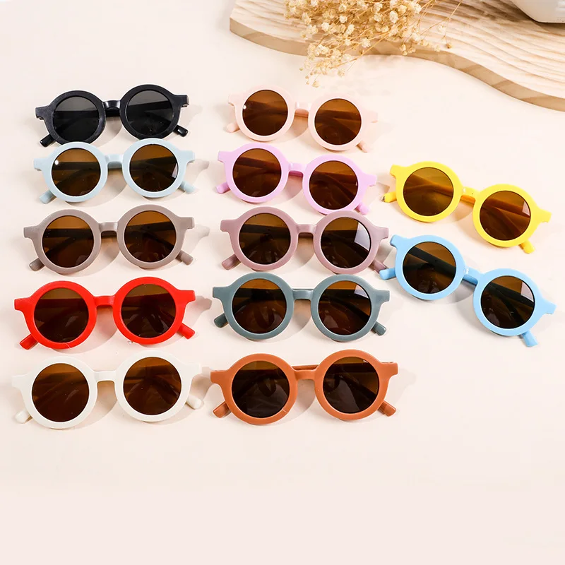 Kids Sunglasses Children Sunglasses New Lovely Kids Baby Sunglasses Children Sun Glasses Round Street Beat Baby Boy Girls Eyeglasses Cute Shades Outdoor Look