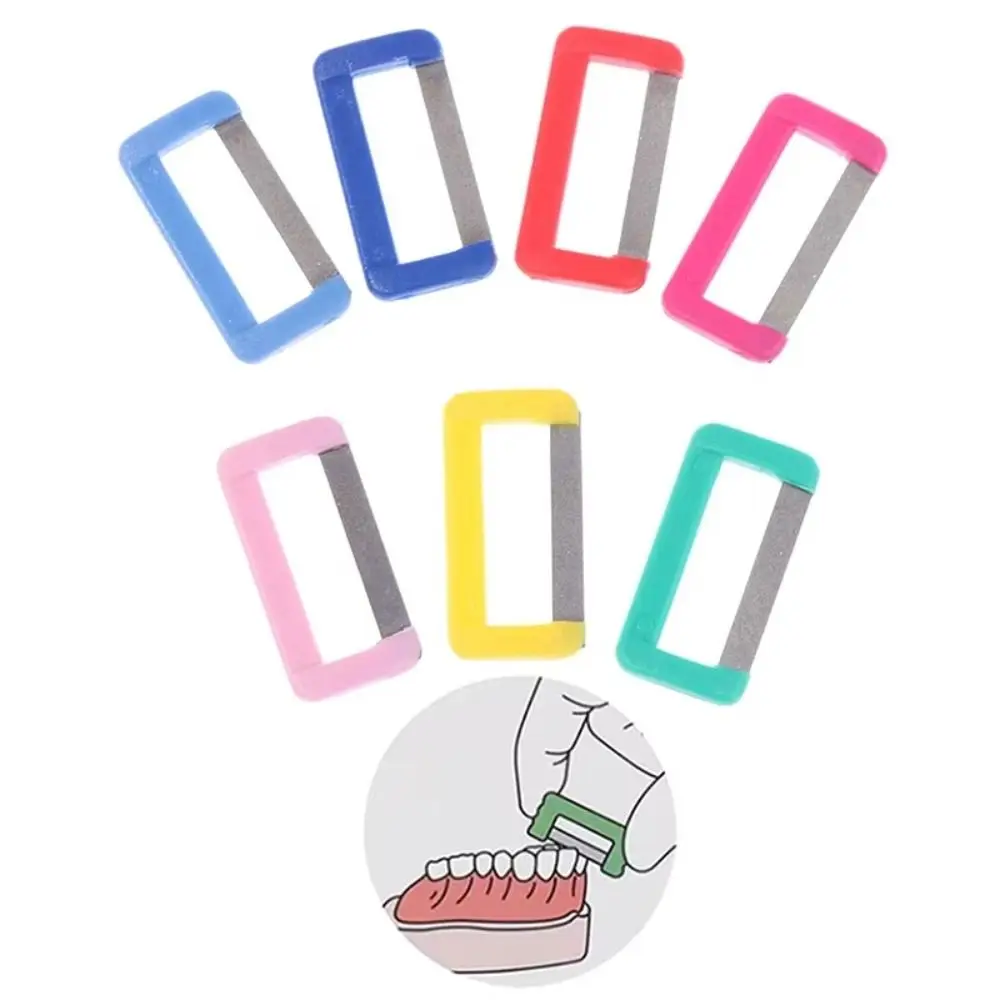 2개입 일회용 치아 연마 스트립 구강 관리 미니 치아 교정 연마 스트립 가벼운 샌드 포함