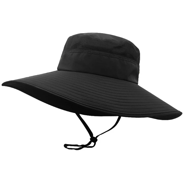 Sombrero de pescador de ala de gran tamaño para hombre, malla de