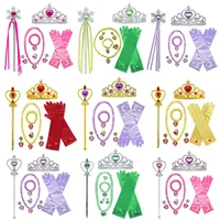 Princess Girls Anna Elsa Accessory Costume Photography Props Gloves Tiara Angle Fairy Wand Jewelry Set Fancy Dress Role Play 1