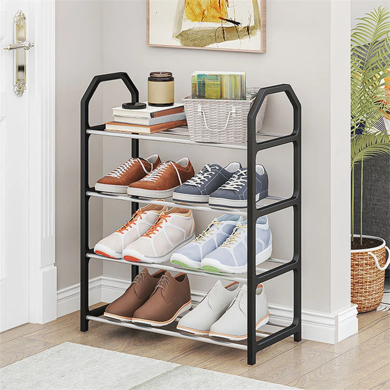 4 Layers Shoes Hanger Rack Holder Sneakers Slippers Shoecase Home Dorm Room Dustproof Storage Organize Space Saving Stand Shelf