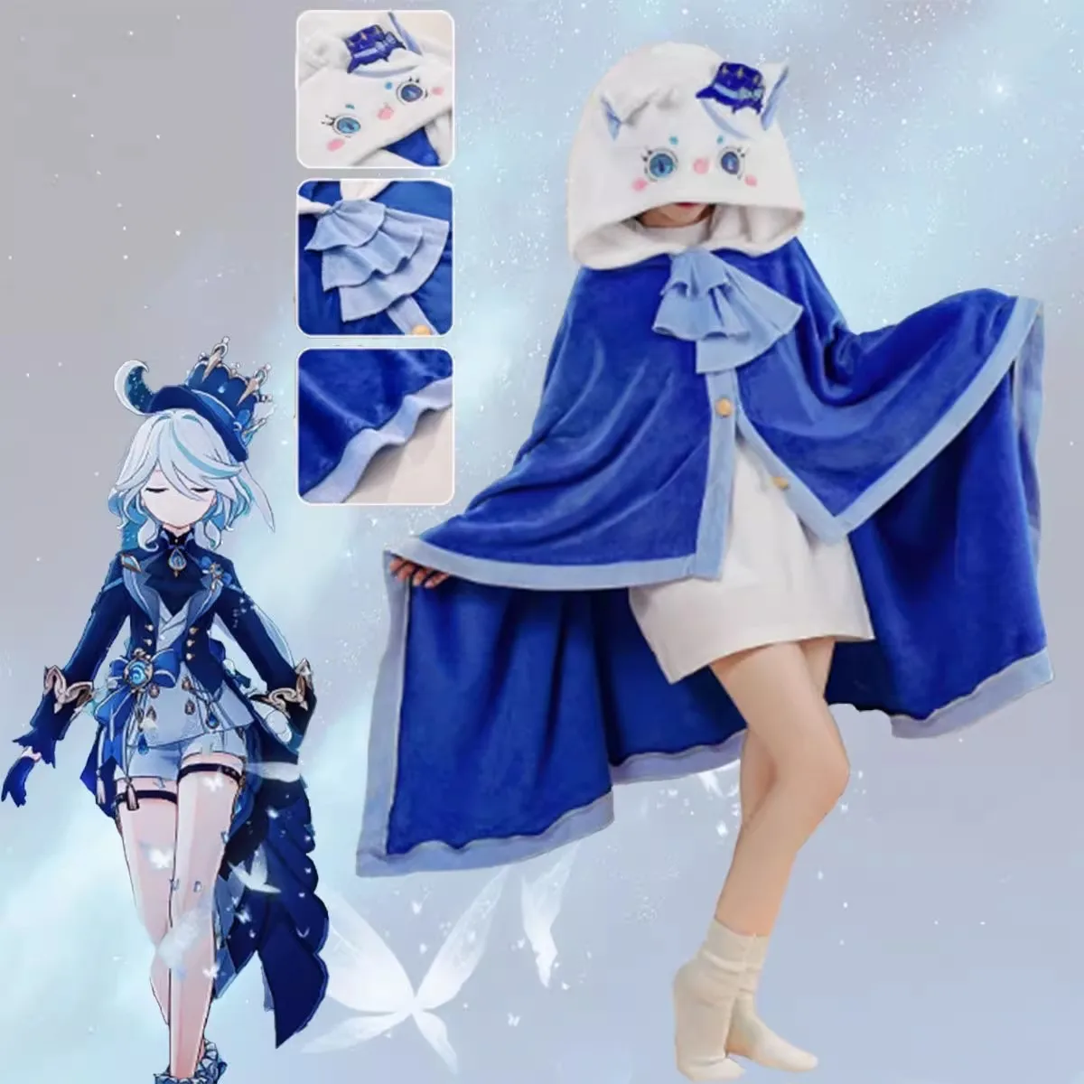 Genshin Impact Furina Focalors Itabag Multi Functional Hooded Air Conditioning Blanket Warm Siesta Shawl Flannel Cloak Gift S4a15312af3194310a5875e9a17a38031g