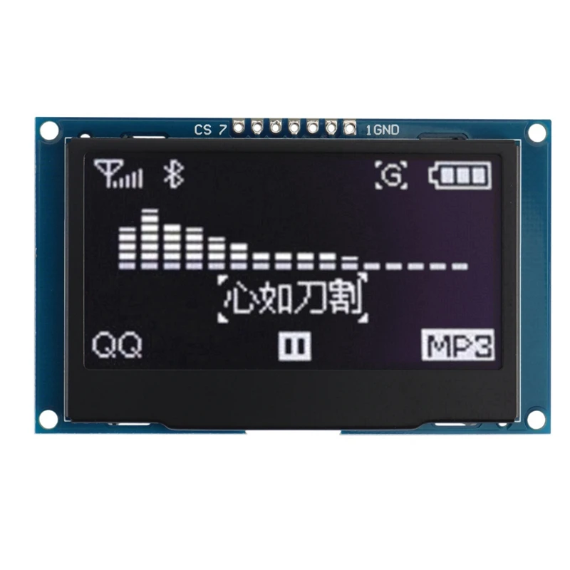 3Pcs 2.42 Inch 12864 128X64 OLED Display Module IIC I2C SPI Serial LCD Screen For C51 STM32 SSD1309 (White Font)