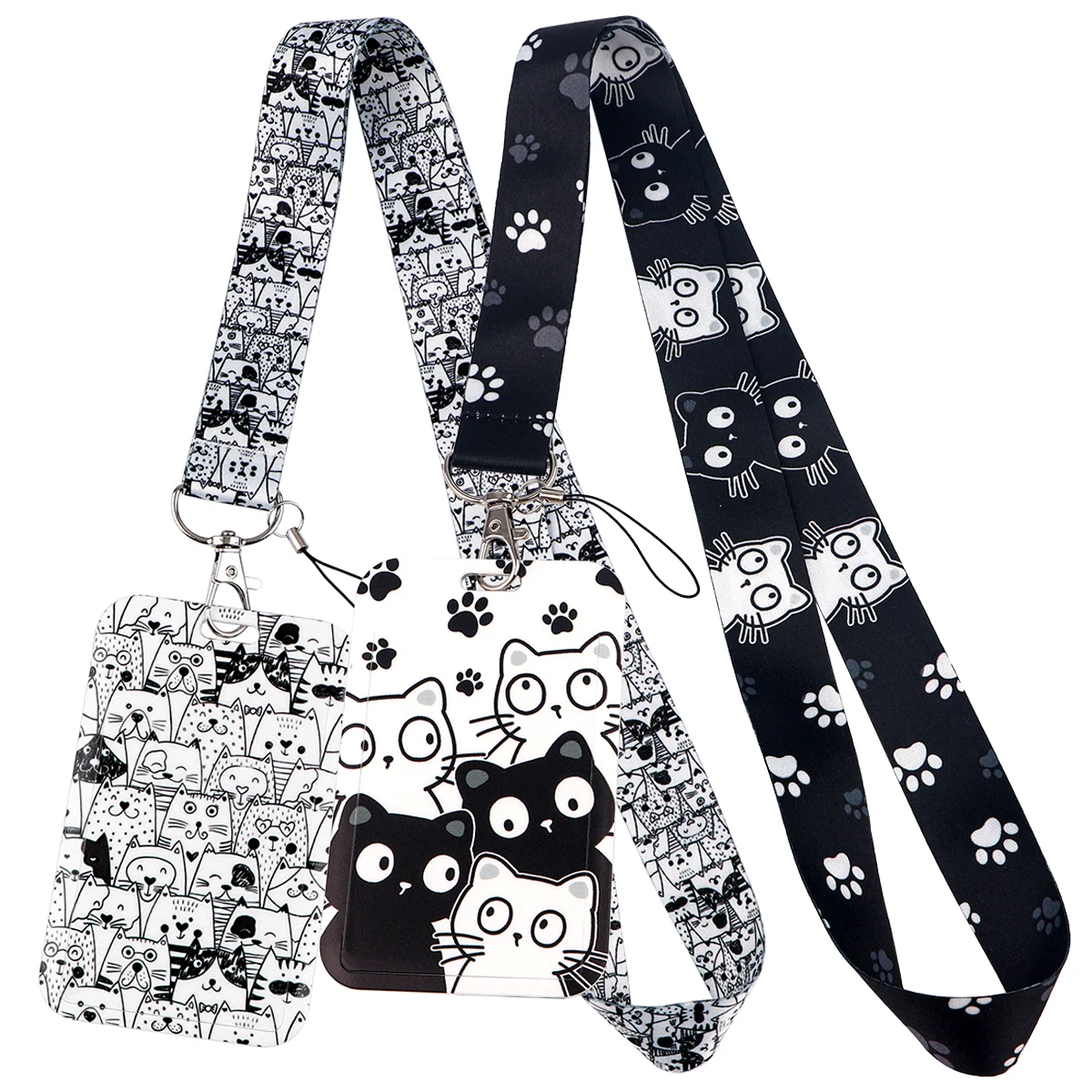Credential Holder Kawaii Cat Cute Cat Paw Lanyards For Keys Neck Strap ID Card Gym Phone Straps Keychain Keyring Accessories