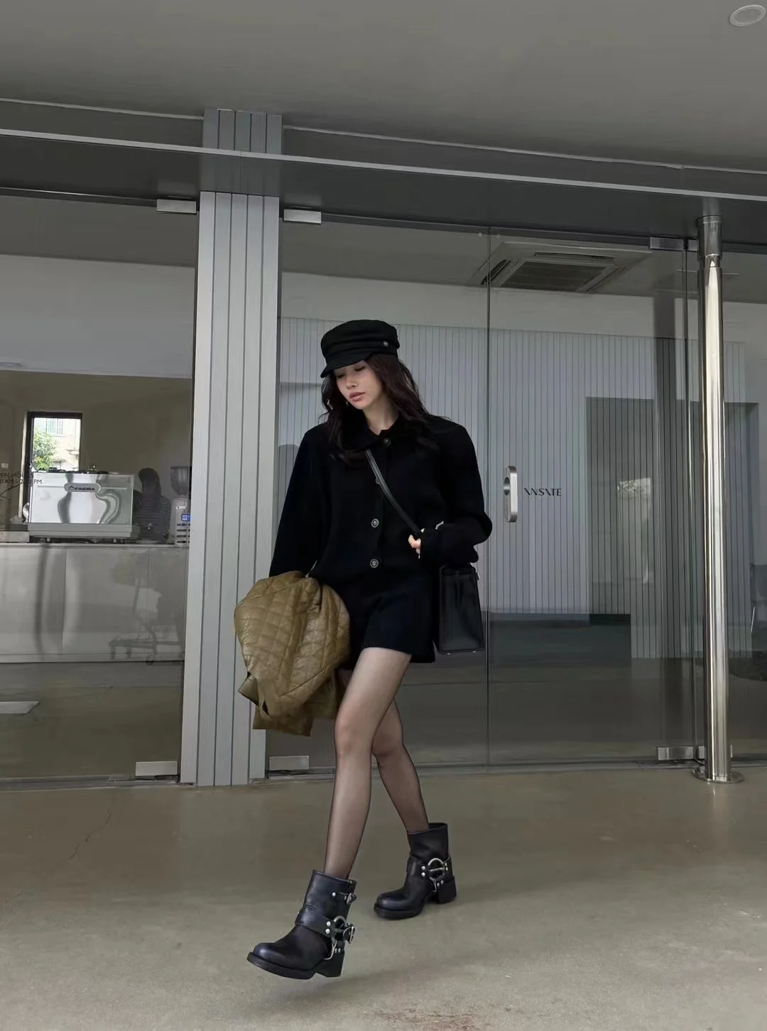 Autumn Winter New Two-piece Knitted Sets Single Breasted Sweater Top High Waist Shorts Korean Fashion Casual Outfits Solid Suit