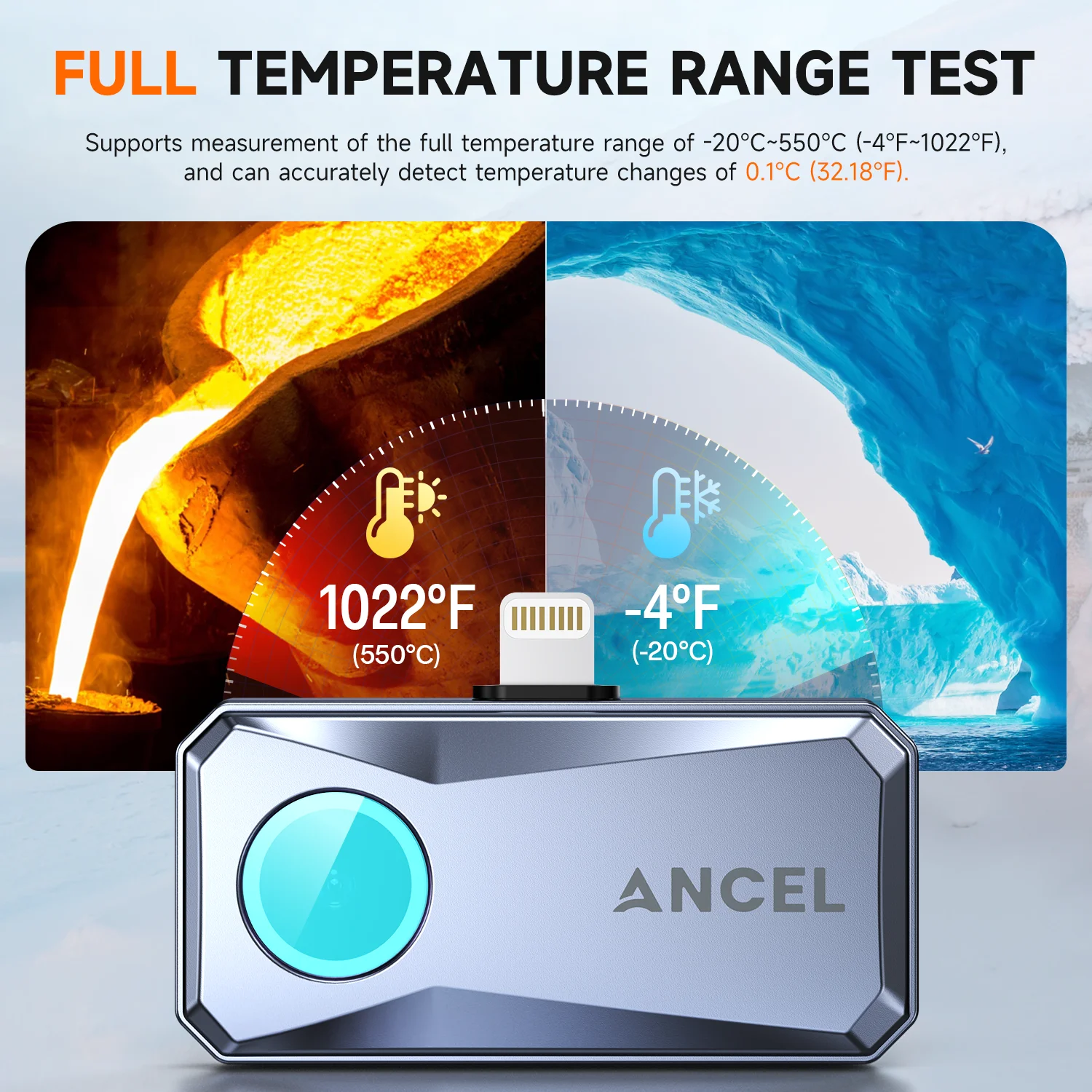 열화상 카메라 56x192 IR 해상도 열화상 카메라 적외선 이미지 장치 HVAC 가정 검사용 업그레이드된 ANCEL IR101