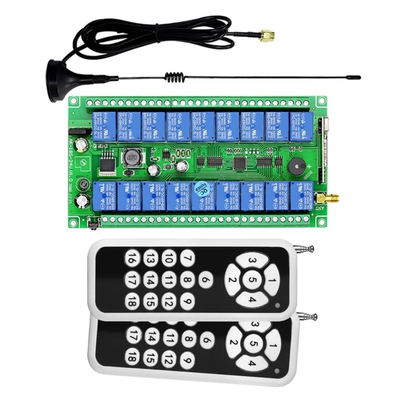 

12V-48V 18CH 433Mhz 315mhz Wireless Remote Control Switches Receiver Transmitters for Security Door LED Light